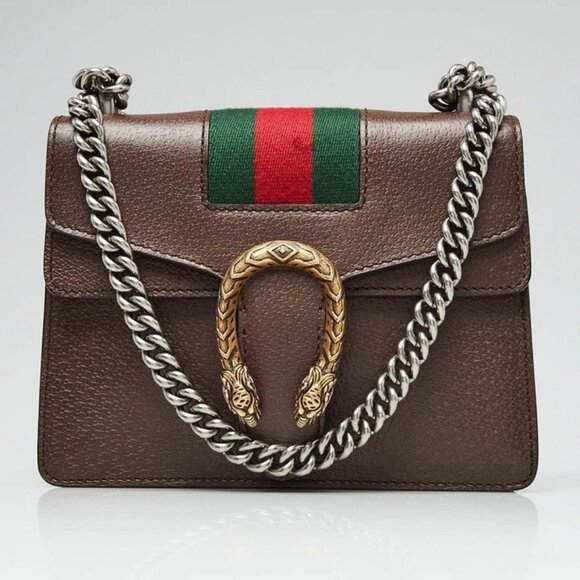 Gucci Brown Leather Mini Dionysus Shoulder Bag - Picture 2 of 11